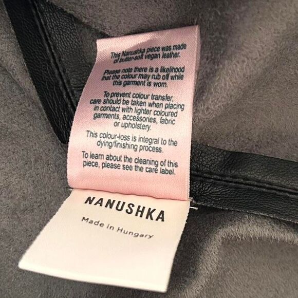 Nanushka basics Black Vegan Leather Side Tie Mini Skirt | Quiet Luxury small - Picture 5 of 8